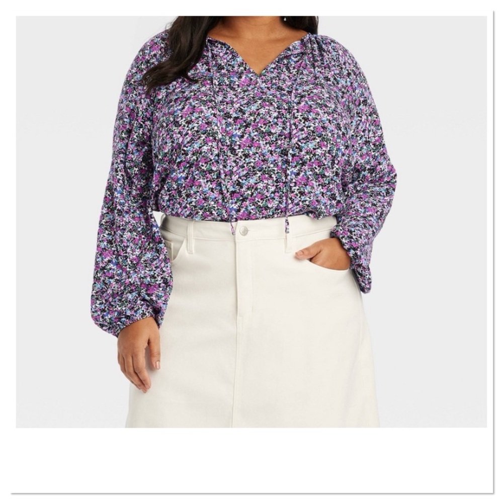 Women’s Bishop Long Sleeve Satin Twill Flowy Blouse Ava & Viv